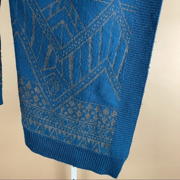 Forever 21 Small Chunky Oversized Aztec Open Cardigan Boho Slouchy Waterfall - Picture 3 of 5